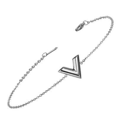 Elegante gouden kleur roestvrijstalen armband met letter V voor vrouwen - Een stijlvolle alfabet bangle sieradenset, perfect cadeau voor vrienden!
