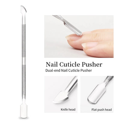 Premium Dubbelzijdige Roestvrijstalen Nagelriemduwer - Ultieme Dode Huid Verwijderaar voor Perfecte Pedicure & Manicure Nagelkunst Verzorgingsgereedschap