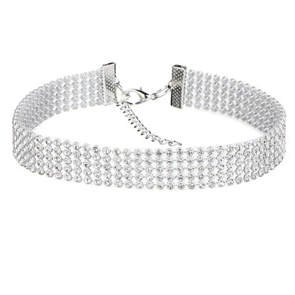 Trendy 2024 Europese Stijl Dames Punk Hip Hop Choker Ketting met Strass Inleg - Een Stijlvol Cadeau!