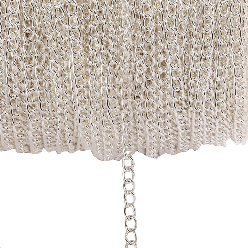 2 m Schmuckkette Metall flach 2.5 3.5 4.5 mm Halskettenkette DIY Schmuckherstellung Kettenzubehör