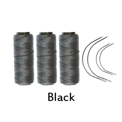 Premium Haar Weefgaren Set - Kies 3 of 5 Rollen met 4 C Gebogen Naalden voor Perfecte Perücke Maken!
