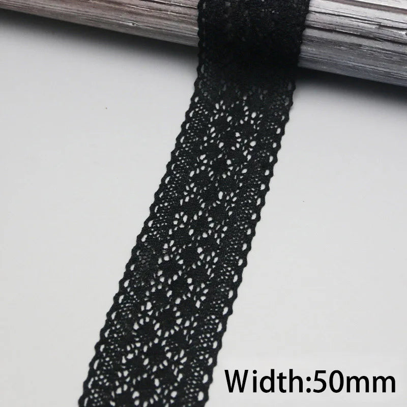 50mm Cotton Lace Trim 5 Meters Vintage Crochet Lace Ribbon for Sewing DIY Crafts Clothing Decor
