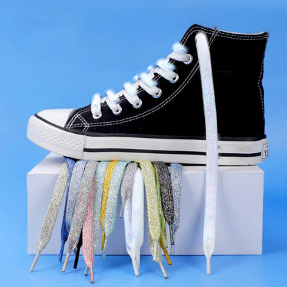 Stijlvolle Sprankelende Veters in Levendige Kleuren voor Sport Sneakers en Boots - 1CM Breed - 1 Paar