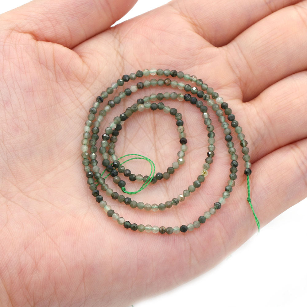 2mm Faceted Gemstone Beads Natural Stone Round Small Beads for Jewelry Making DIY Bracelet Necklace Craft Supplies