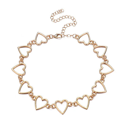 Charmante Hollow Koreaanse Sweetheart Choker Ketting - Een Verrukkelijke Bicolor Statement Cadeau voor Haar 2023
