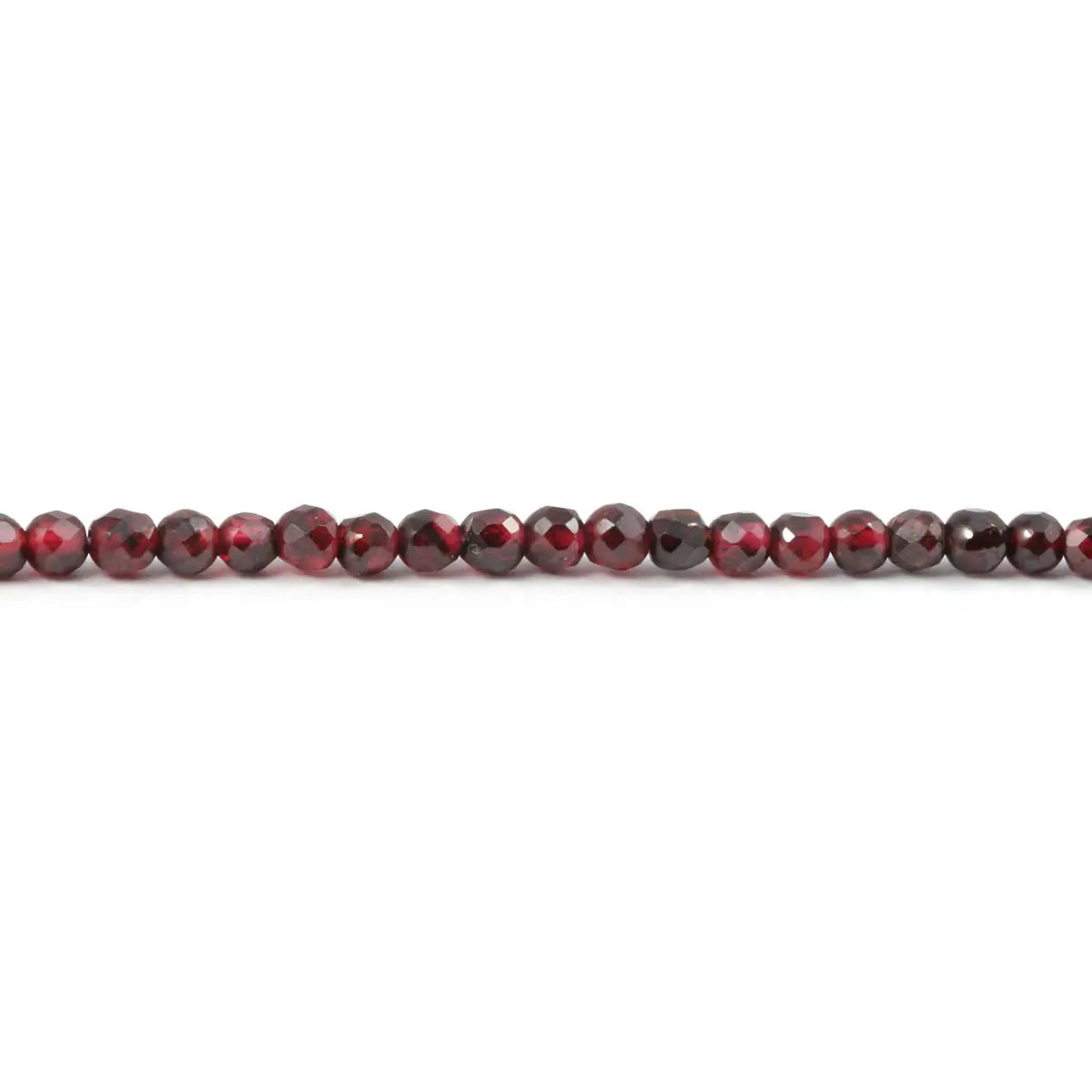2mm 3mm Natural Garnet Faceted Beads 15 Inch Strand Small Round Gemstone Beads for DIY Bracelet Necklace Jewelry Making