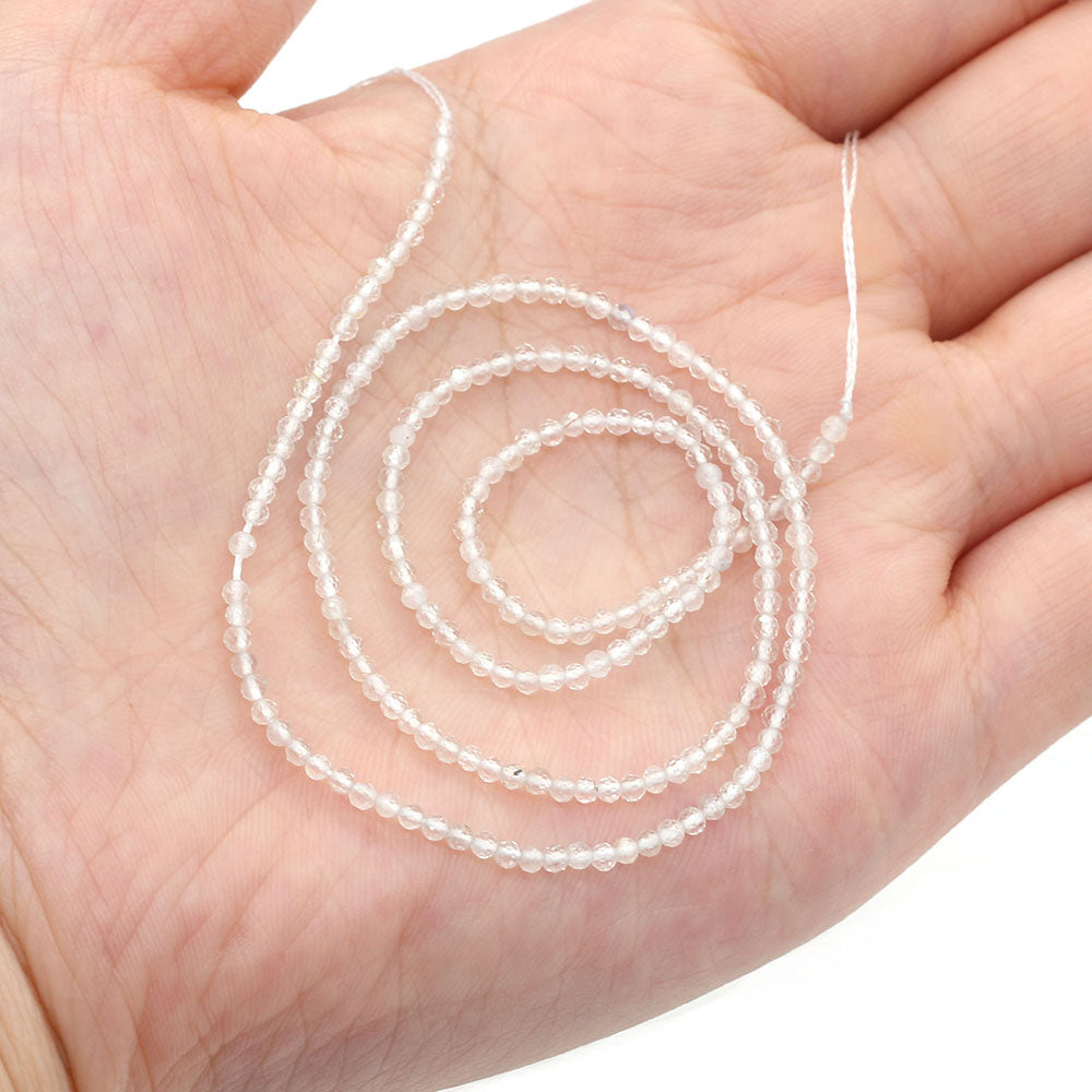 2mm Faceted Gemstone Beads Natural Stone Round Small Beads for Jewelry Making DIY Bracelet Necklace Craft Supplies