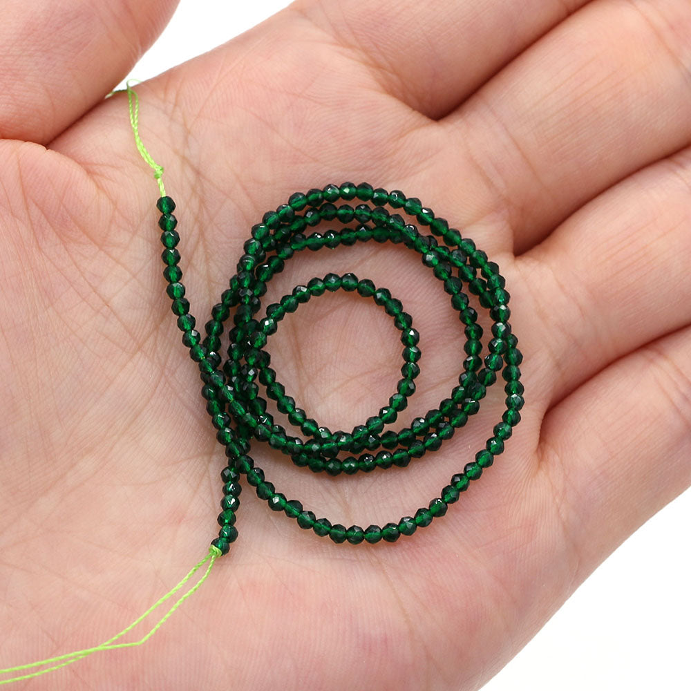 2mm Faceted Gemstone Beads Natural Stone Round Small Beads for Jewelry Making DIY Bracelet Necklace Craft Supplies