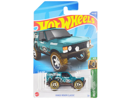 Land Rover Range Rover Classic Teal with White Graphics "Hot Wheels Expedition" "Mud Studs" Series Diecast Model Car by Hot Wheels-0