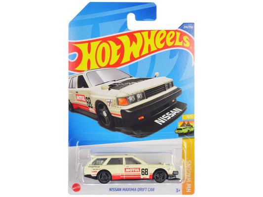 Nissan Maxima Wagon Drift Car #68 "Motul" Cream with Red Stripes "HW Wagons" Series Diecast Model Car by Hot Wheels-0