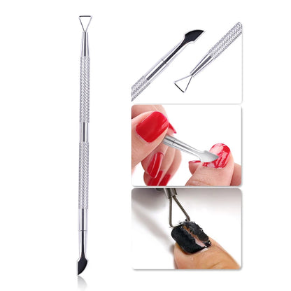 Premium Dubbelzijdige Roestvrijstalen Nagelriemduwer - Ultieme Dode Huid Verwijderaar voor Perfecte Pedicure & Manicure Nagelkunst Verzorgingsgereedschap