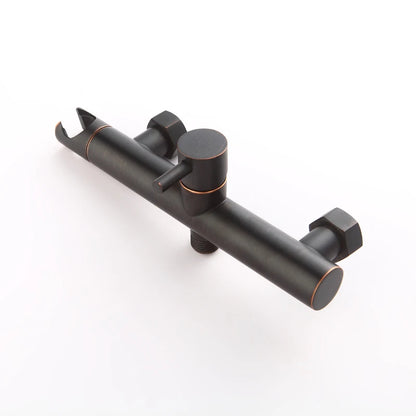 Elegante oliegewreven bronzen bidet spuitset met warm- en koudemixer, slang en handdouche - Perfect voor draagbaar comfort!