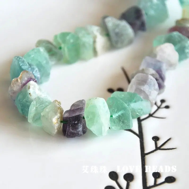 Natural Fluorite Amethyst Quartz Nugget Beads 7 Inch Half Strand Raw Gemstone Chips for Jewelry Making DIY Bracelet Supplies