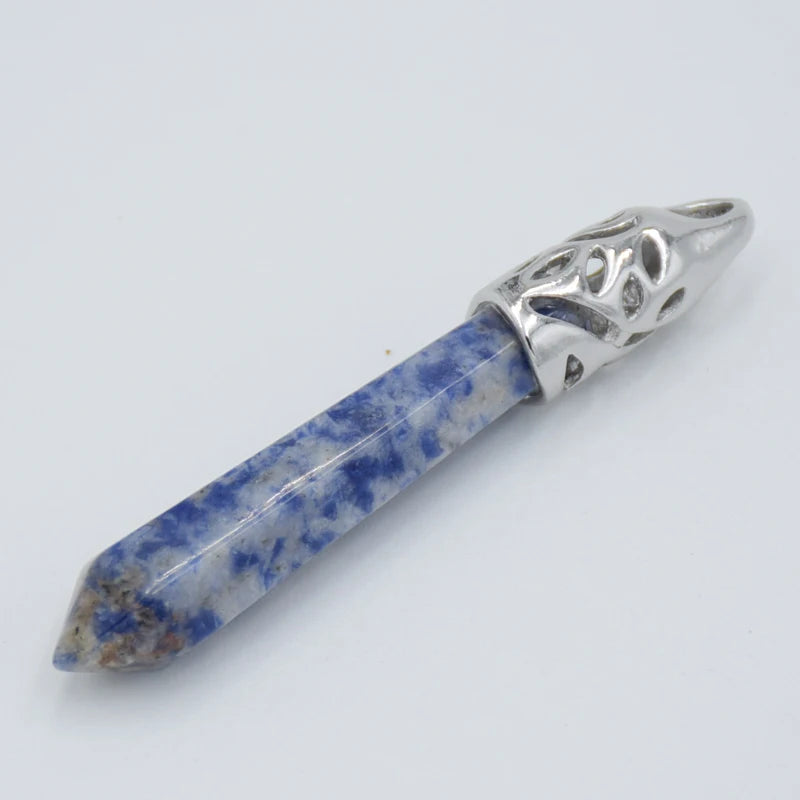 Hexagon Crystal Point Pendant Natural Stone Necklace Charm Reiki Prism Opal Onyx Jasper Turquoise Gift for Men Women