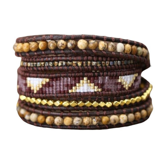 Verfijnde Handgeweven Bohemian Wikkelarmband