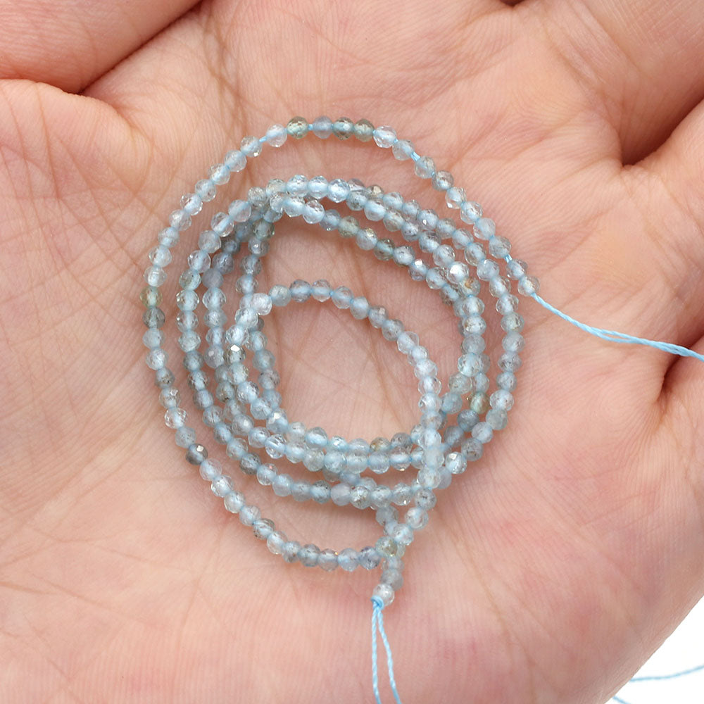 2mm Faceted Gemstone Beads Natural Stone Round Small Beads for Jewelry Making DIY Bracelet Necklace Craft Supplies
