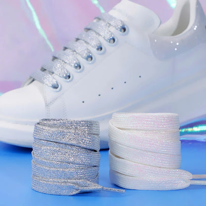 Stijlvolle Sprankelende Veters in Levendige Kleuren voor Sport Sneakers en Boots - 1CM Breed - 1 Paar