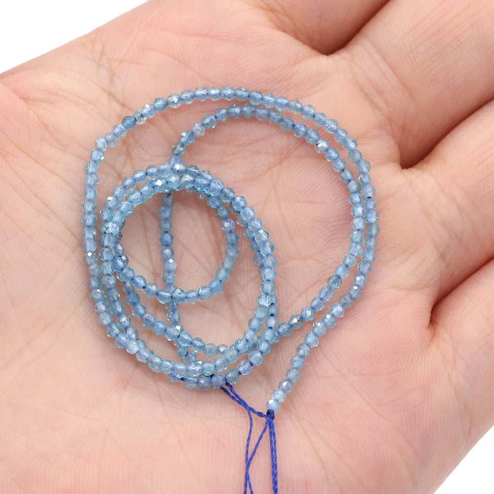 2mm Faceted Gemstone Beads Natural Stone Round Small Beads for Jewelry Making DIY Bracelet Necklace Craft Supplies