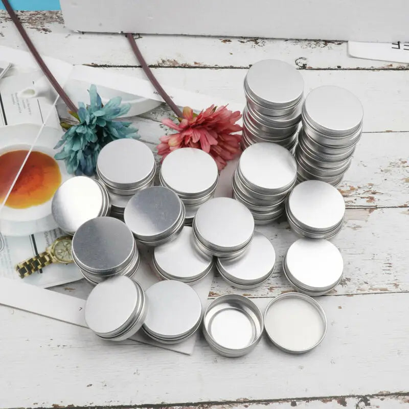 Metal Candle Tins with Lids Bulk | Empty Aluminum Candle Containers | Travel Tins for Candle Making Supplies