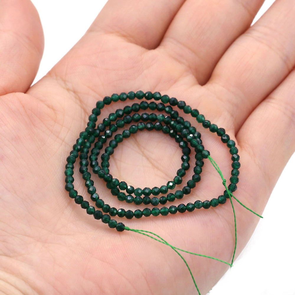 2mm Faceted Gemstone Beads Natural Stone Round Small Beads for Jewelry Making DIY Bracelet Necklace Craft Supplies