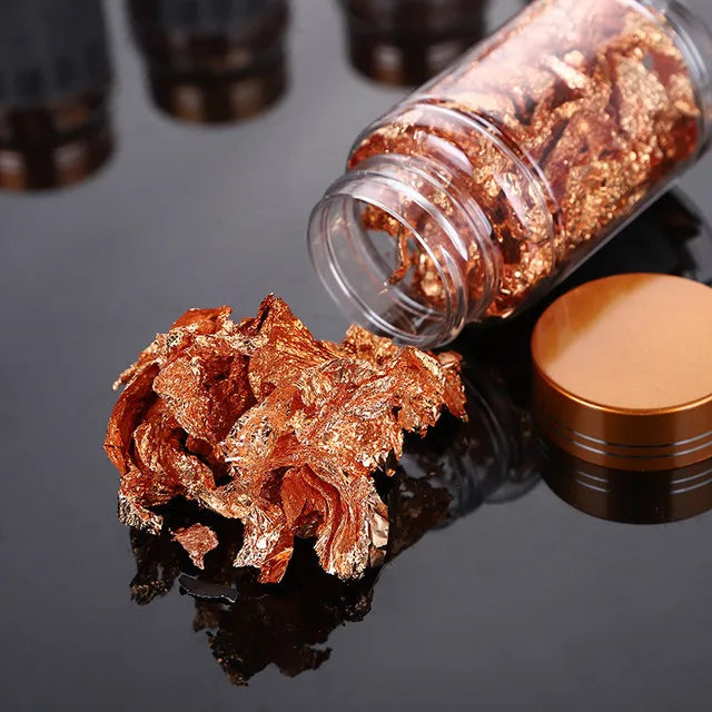 Gold Silver Rose Gold Leaf Flakes for Candles | Decorative Metal Foil | Candle Making Supplies for Wax & Resin