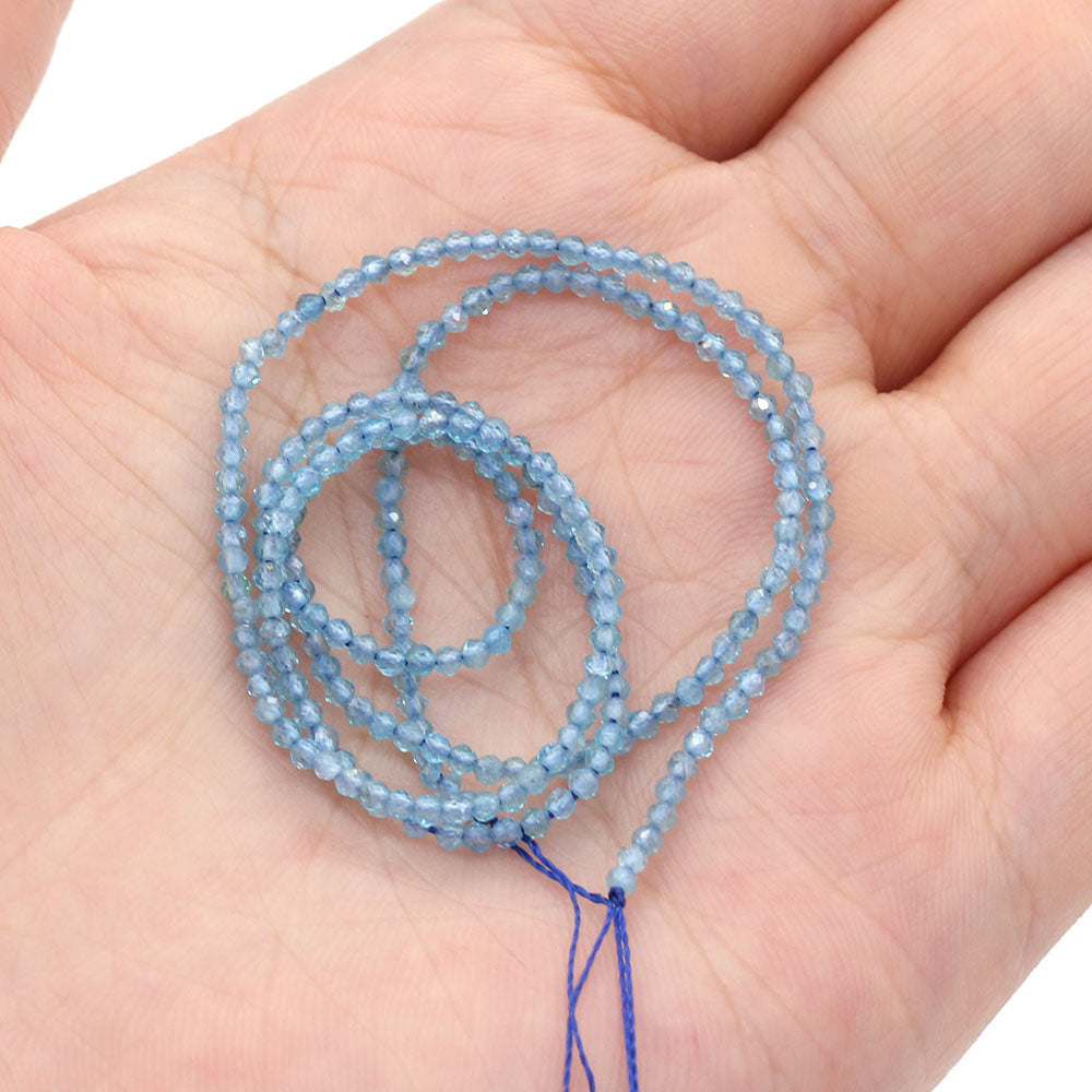 2mm Faceted Gemstone Beads Natural Stone Round Small Beads for Jewelry Making DIY Bracelet Necklace Craft Supplies