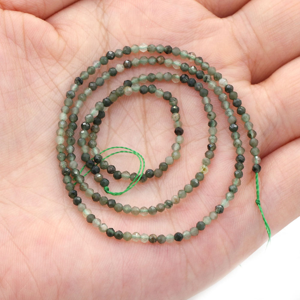 2mm Faceted Gemstone Beads Natural Stone Round Small Beads for Jewelry Making DIY Bracelet Necklace Craft Supplies