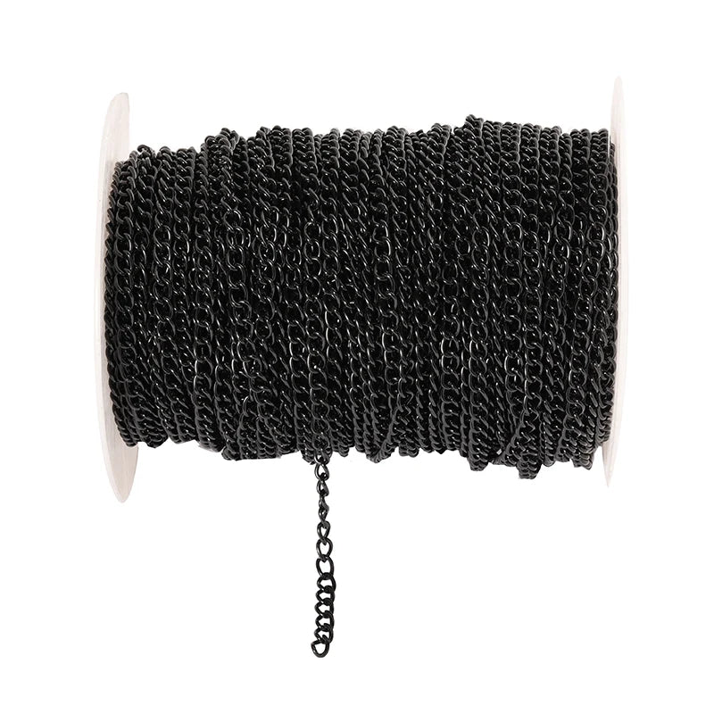 2 m Schmuckkette Metall flach 2.5 3.5 4.5 mm Halskettenkette DIY Schmuckherstellung Kettenzubehör