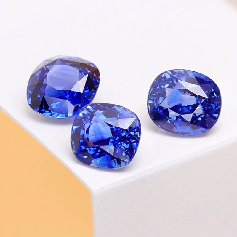 Blue Corundum Loose Gemstone Royal Blue Oval Cut Stone for Ring Pendant DIY Jewelry Making