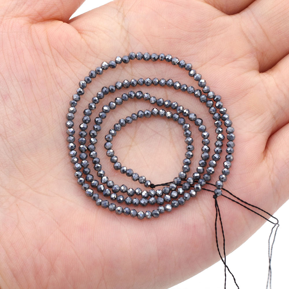 2mm Faceted Gemstone Beads Natural Stone Round Small Beads for Jewelry Making DIY Bracelet Necklace Craft Supplies