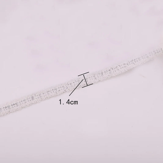 Gold Silver Silk Webbing Trim 1.4cm Vintage Sewing Lace for Clothing Decoration DIY Craft Accessories