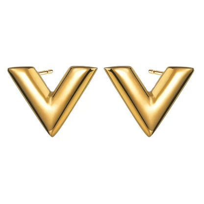 Elegante gouden kleur roestvrijstalen armband met letter V voor vrouwen - Een stijlvolle alfabet bangle sieradenset, perfect cadeau voor vrienden!