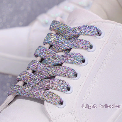 Stijlvolle Sprankelende Veters in Levendige Kleuren voor Sport Sneakers en Boots - 1CM Breed - 1 Paar
