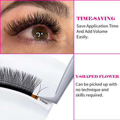 FADVAN YY Shape Black/Brown Lashes Premade Volume Fans Fox Eyes Eyelashes Faux Mink Eyelashes Brazilian Volume Natural Soft