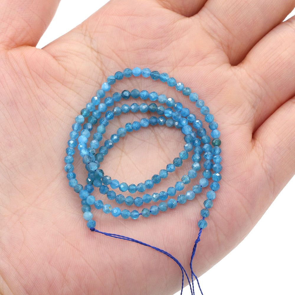 2mm Faceted Gemstone Beads Natural Stone Round Small Beads for Jewelry Making DIY Bracelet Necklace Craft Supplies