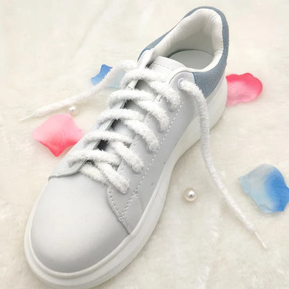 Schattige Zachte Roze, Witte en Zwarte Harige Veters voor Hoogtop Canvas Schoenen - Perfecte 140/160cm Lengte voor Mannen en Vrouwen!