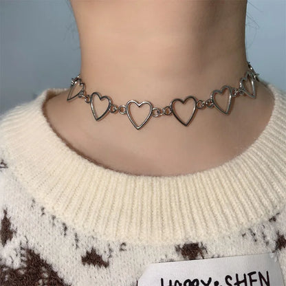 Charmante Hollow Koreaanse Sweetheart Choker Ketting - Een Verrukkelijke Bicolor Statement Cadeau voor Haar 2023