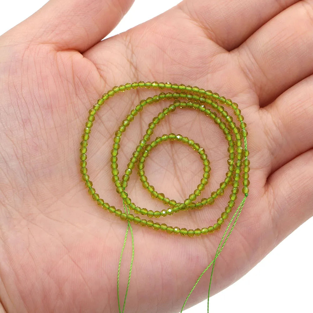 2mm Faceted Gemstone Beads Natural Stone Round Small Beads for Jewelry Making DIY Bracelet Necklace Craft Supplies