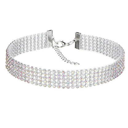 Trendy 2024 Europese Stijl Dames Punk Hip Hop Choker Ketting met Strass Inleg - Een Stijlvol Cadeau!