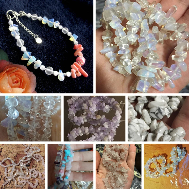 Natural Rose Quartz Chip Beads 5-8mm Irregular Stone Strand 15.5 Inch for Jewelry Making DIY Bracelet Necklace Supplies