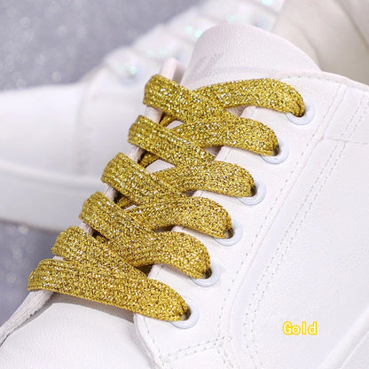 Stijlvolle Sprankelende Veters in Levendige Kleuren voor Sport Sneakers en Boots - 1CM Breed - 1 Paar