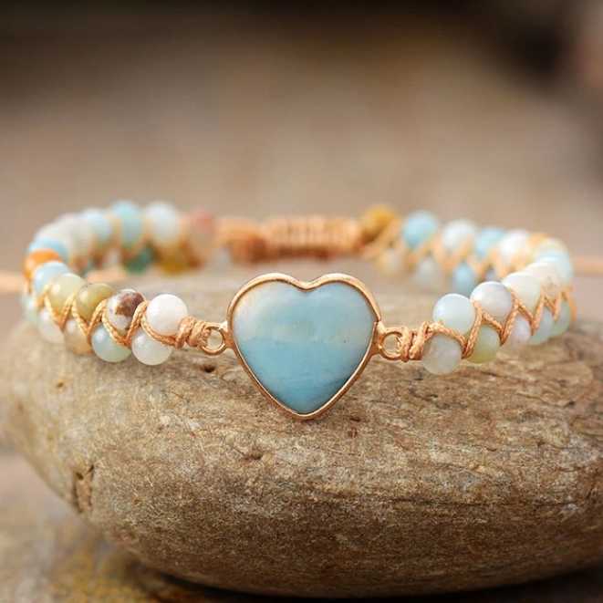 Majestic Imperial Jasper Heart Bracelet