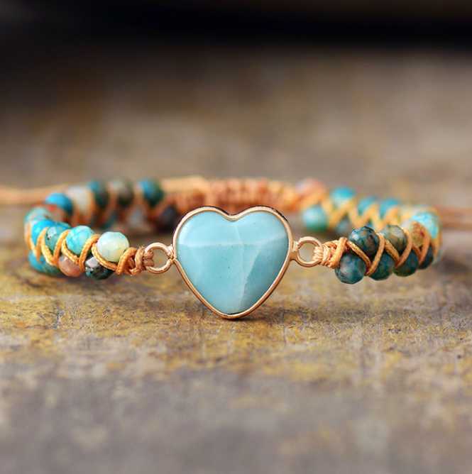 Majestic Imperial Jasper Heart Bracelet