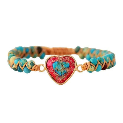 Majestic Imperial Jasper Heart Bracelet