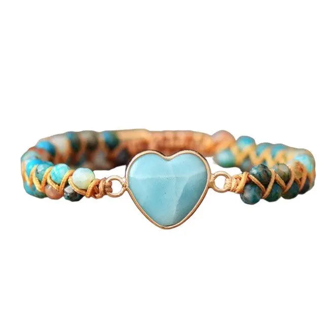 Majestic Imperial Jasper Heart Bracelet