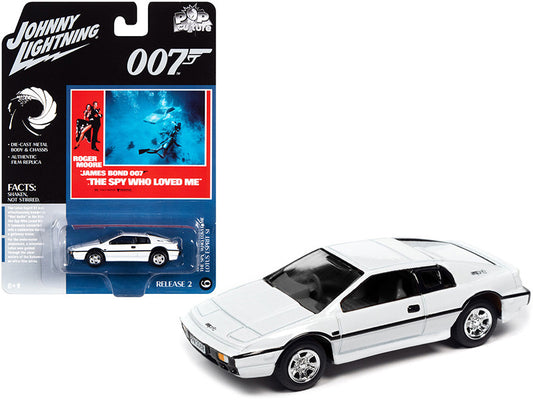 Lotus Esprit S1 White (James Bond 007) "The Spy Who Loved Me" (1977) Movie "Pop Culture" Series 1/64 Diecast Model Car by Johnny Lightning-0