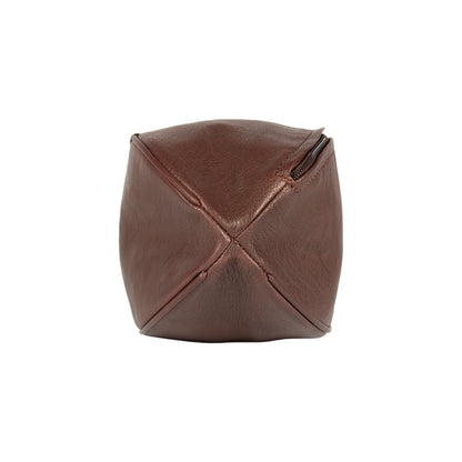 K0011BB | "Rugby Ball" Beauty Case in Genuine Leather - Colour: Dark Brown - Internal elastic to hold bottles - Zip closure - Dimensions: 35 x 14 x 14 cm - Packaging: TNT bag-1