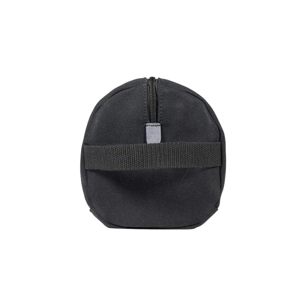 K2005AF | Beauty Case in Canvas 100% Cotton/Genuine Full Grain Leather, Naked. Black Color. Side handle. Zip closure. Dimensions: cm 25 x 15 x 17. Packaging: Tnt bag-2