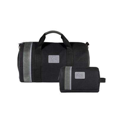 K2005AF | Beauty Case in Canvas 100% Cotton/Genuine Full Grain Leather, Naked. Black Color. Side handle. Zip closure. Dimensions: cm 25 x 15 x 17. Packaging: Tnt bag-3