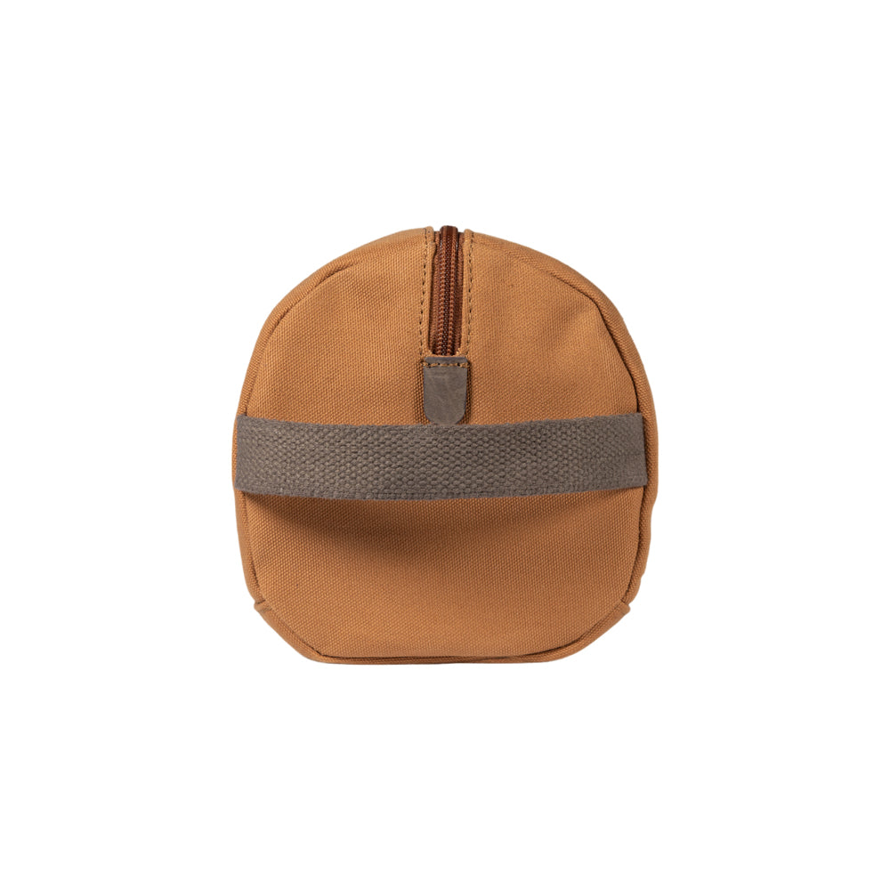 K2005UB | Beauty Case in Canvas 100% Cotton/Genuine Full Grain Leather, Naked. Leather Color. Side handle. Zip closure. Dimensions: cm 25 x 15 x 17. Packaging: Tnt bag-2